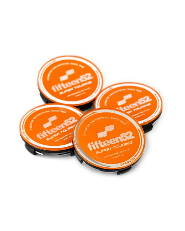 Fifteen52 Super Touring (Chicane/Podium) Center Cap Set of Four - Orange/Chrome - 52-ST-CAP-ORANGE-SET by fifteen52