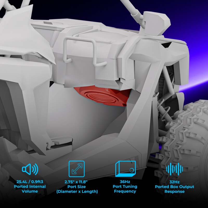 DS18 RZR Pro 20-24 Under Dashboard Subwoofer Enclosure 1 x GEN-X104DCF Included IP65 OEM Fit - RZR-PROFSUB10LD - additional view 6