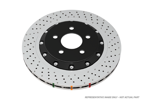 DBA 01-03 Acura CL Front 5000 2-Piece Drilled & Slotted Rotor w/Black Hat - DBA52510BLKXS