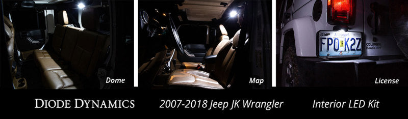Diode Dynamics Wrangler JK 4dr Interior Kit Stage 2 - Cool - White - DD0364