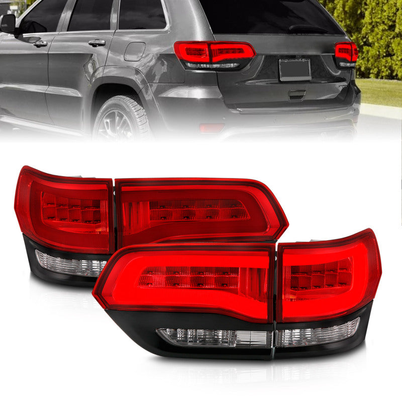 ANZO 2014-2016 Jeep Grand Cherokee LED Taillights Red/Clear - 311268