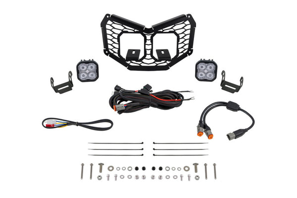 Diode Dynamics 17-24 Can-Am Maverick X3 Stage Series LED Grille Kit - Sport White Fog - DD7880 for 2020-2024 Can-Am Maverick 