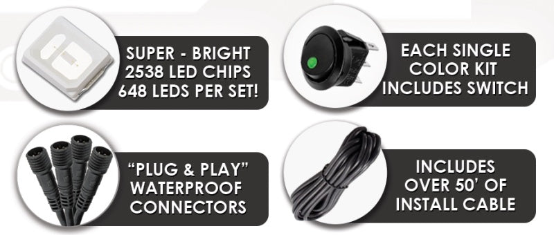 Oracle LED Illuminated Wheel Rings - Double LED - White SEE WARRANTY - 4228-001