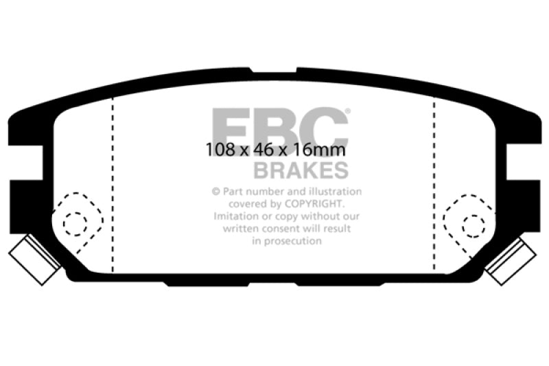 EBC 94-95 Eagle Talon 2.0 Turbo 4WD (2nd Generation)(284mm rear rotor) Ultimax2 Rear Brake Pads - UD532