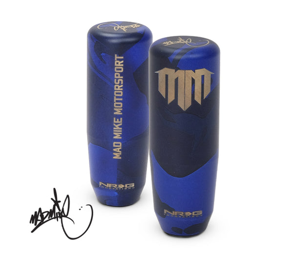 NRG Universal Shift Knob - Heavy Weight - Mad Mike Signature Short Shifter - Blue Camo - SK-450CM-MM - front view