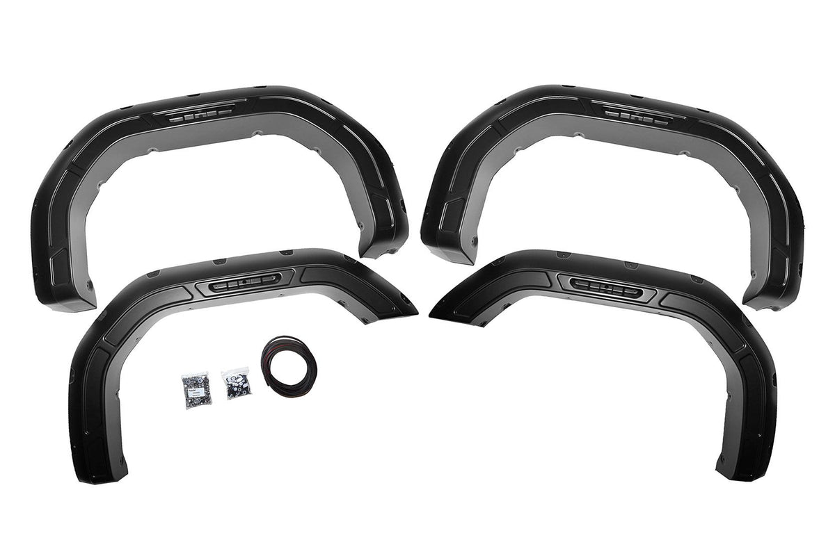 Rough Country - Fender Flares - Defender - GBA Black - GMC Sierra 2500 HD/Sierra 3500 HD (20-25) - A-G12011-GBA
