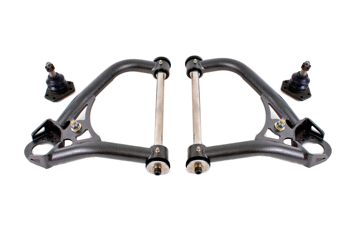BMR 67-69 1st Gen F-Body Pro-Touring Upper A-Arms w/ Tall Ball Joint (Delrin) - Black Hammertone - AA027H