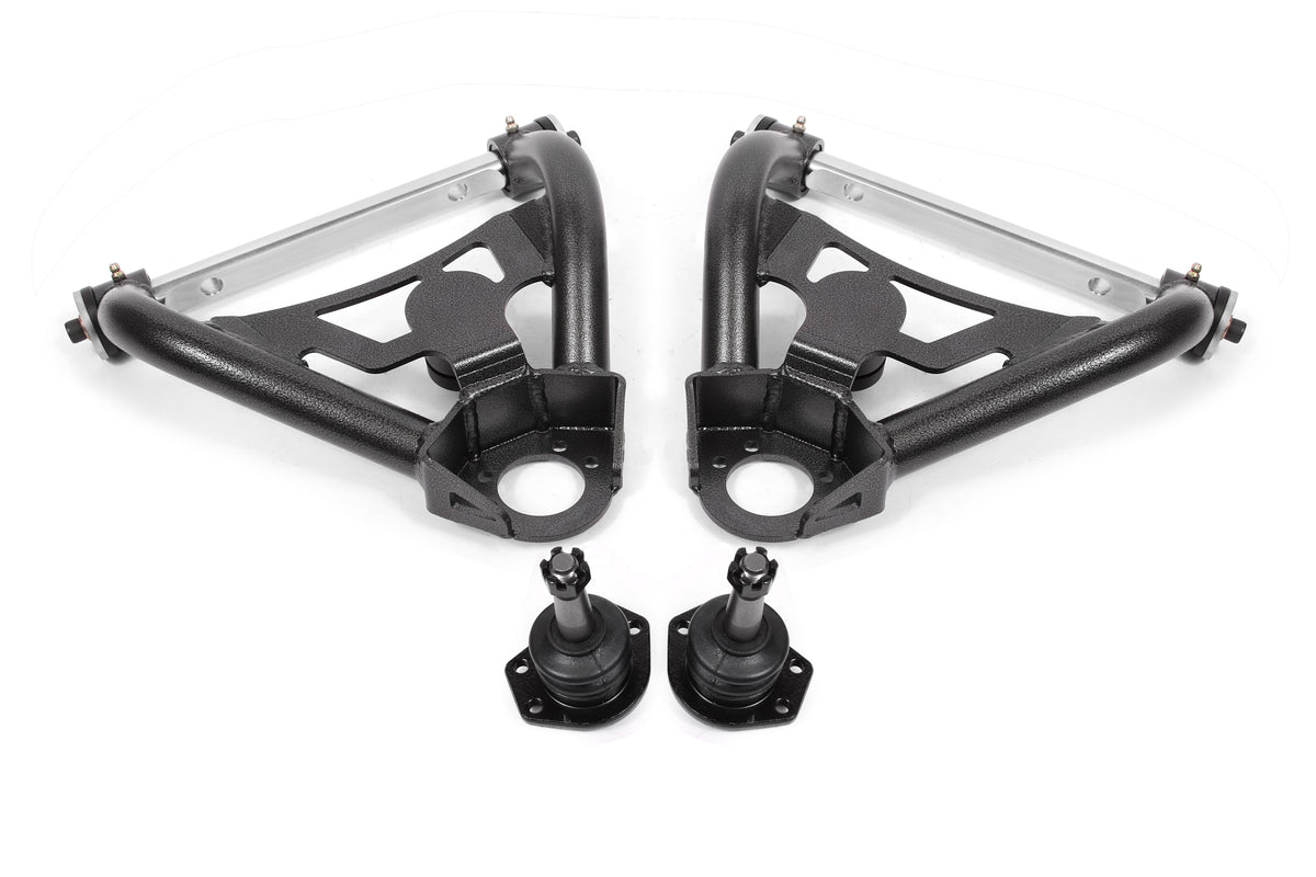 BMR 64-72 A-Body Pro-Touring Upper A-Arms w/ Tall Ball Joint (Delrin) - Black Hammertone - AA028H