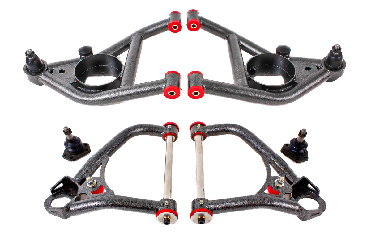 BMR 67-69 1st Gen F-Body Upper And Lower A-Arm Kit - Black Hammertone - AA029H