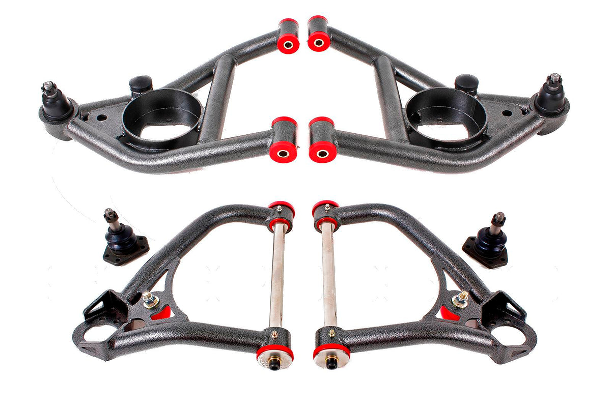 BMR 67-69 1st Gen F-Body Upper And Lower A-Arm Kit - Black Hammertone - AA029H