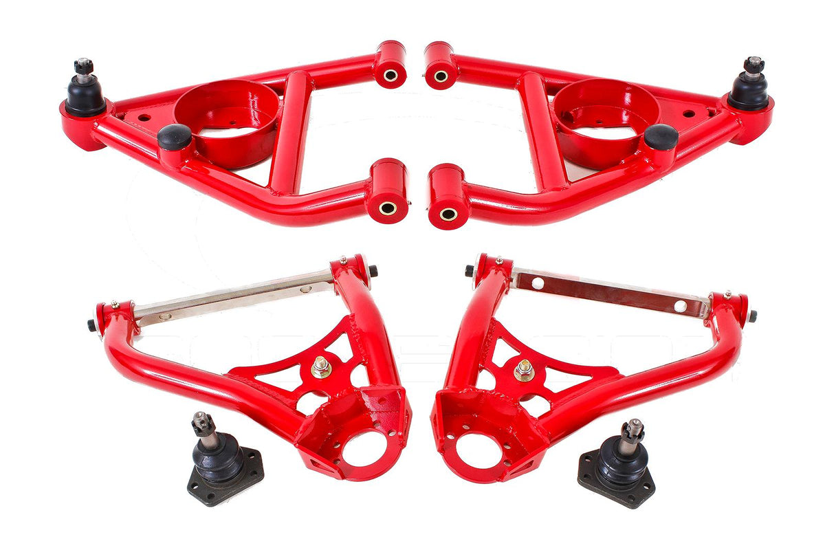 BMR 67-69 1st Gen F-Body Upper And Lower A-Arm Kit - Red - AA029R