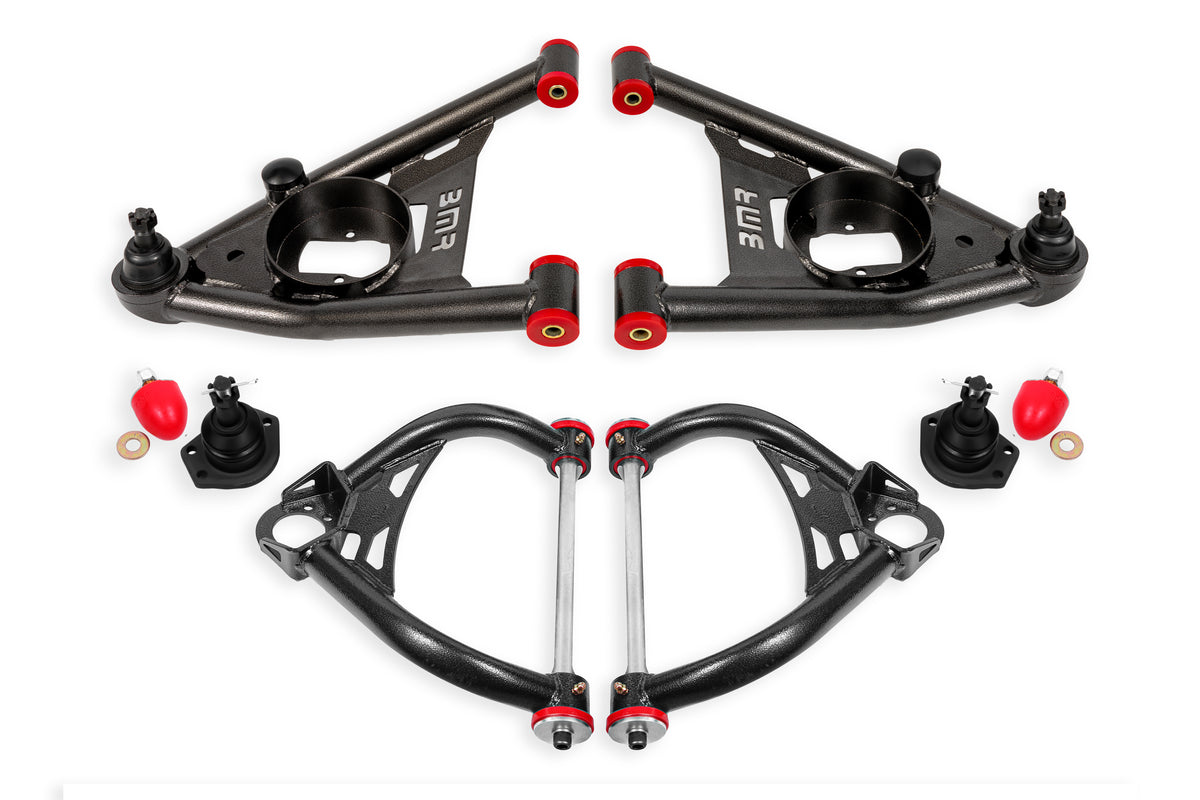 BMR 64-72 A-Body Upper And Lower A-Arm Kit - Black Hammertone - AA033H