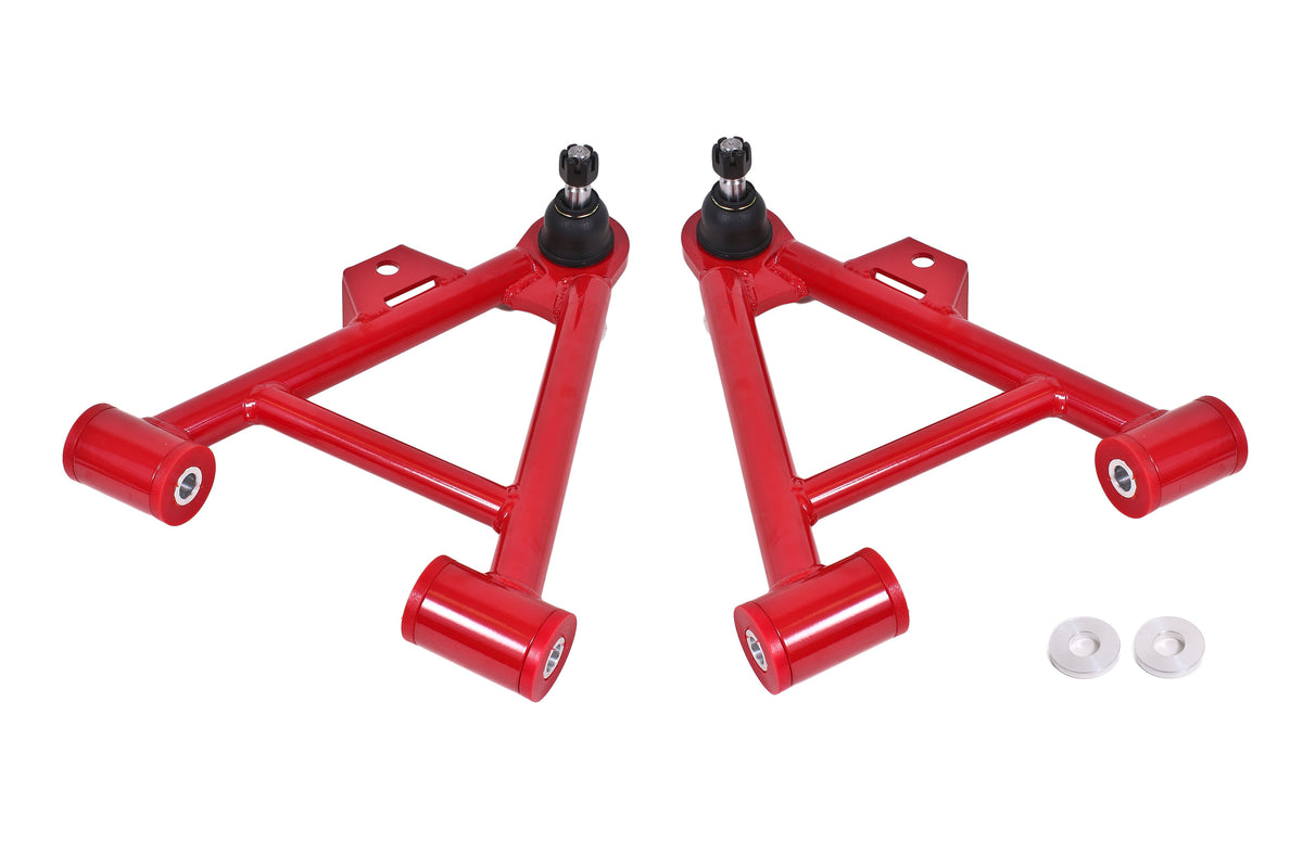 BMR 79-93 Fox Mustang Lower Non-Adj. A-Arms (Coilover Only) w/ STD. Ball Joint (Poly) - Red - AA035R
