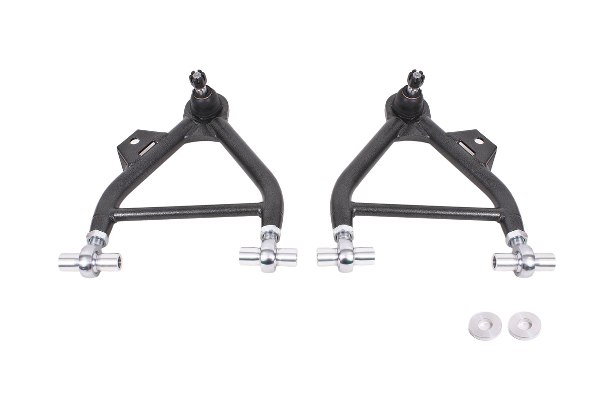 BMR 79-93 Mustang Lower A-Arm (Coilover Only) w/ Adj. Rod End and STD. Ball Joint - Black Hammertone - AA036H