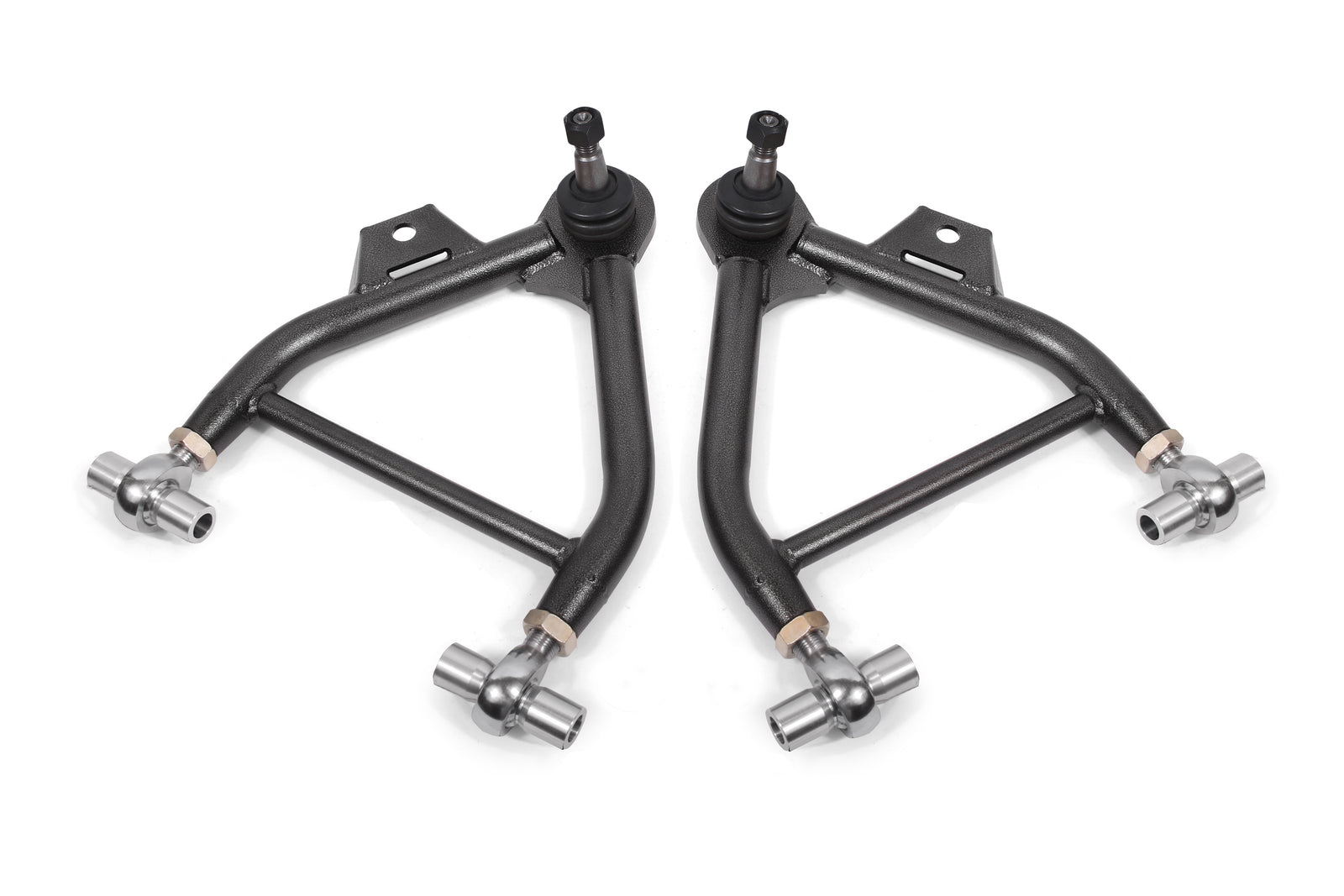 BMR 79-93 Mustang Lower A-Arms (Coilover Only) w/ Adj. Rod End Tall Ball Joint - Black Hammertone - AA039H