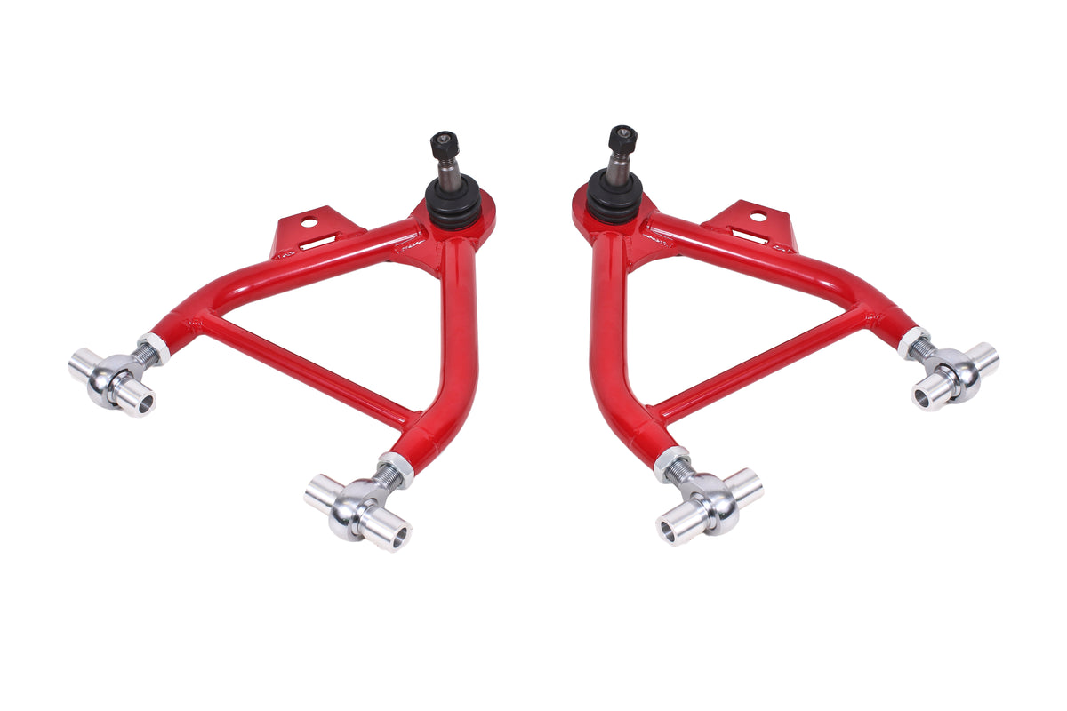 BMR 79-93 Fox Mustang Lower A-Arms (Coilover Only) w/ Adj. Rod End and Tall Ball Joint - Red - AA039R