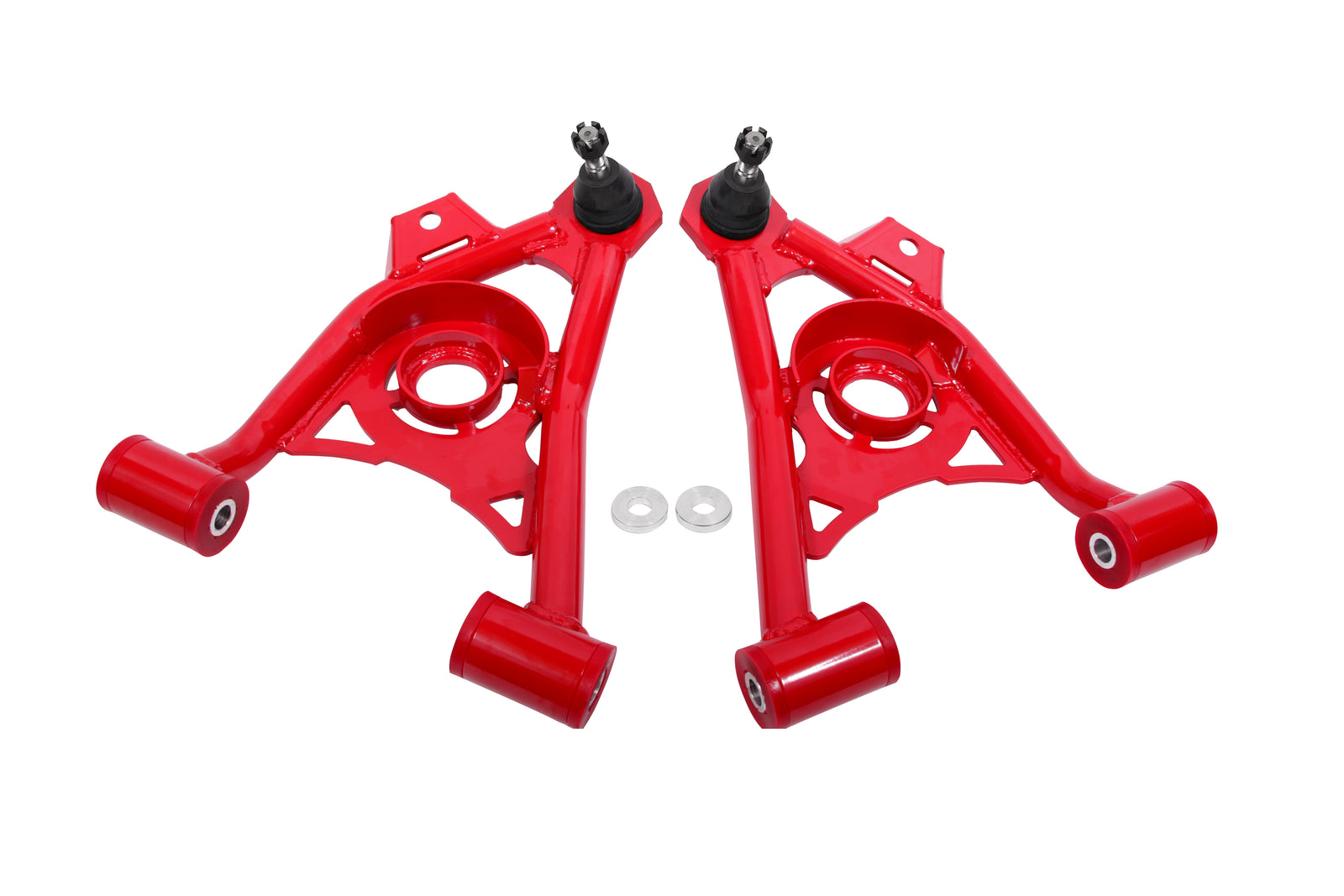 BMR 94-04 Ford Mustang Non-Adj. A-Arms Lower (Poly) w/ Spring Pocket - Red - AA040R