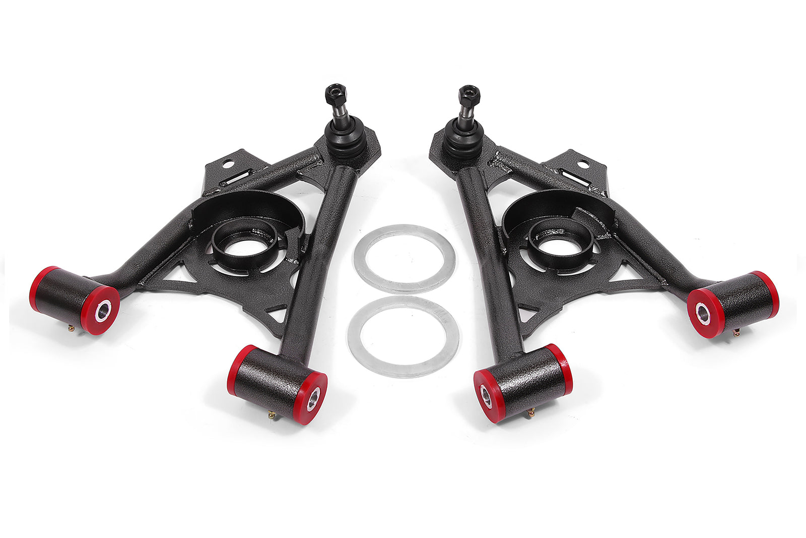 BMR 94-04 Mustang Lower Non-Adj. A-Arms (Poly) w/ Tall Ball Joint / Spring Pocket - Black Hammertone - AA043H