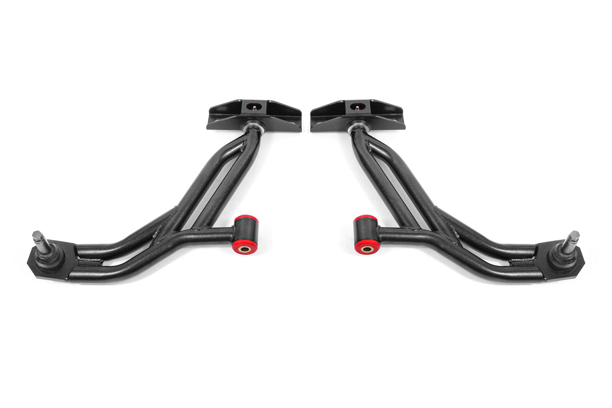 BMR 10-14 Ford Mustang Non-Adj. Lower A-Arms Delrin/Rod w/ 19mm Tall Ball Joint - Black Hammertone - AA756H