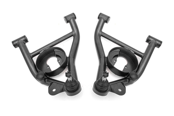 BMR 82-92 F-Body A-arms Lower DOM, Non-adj Delrin Bushings Spring Pocket - Black Hammertone - AAL331H