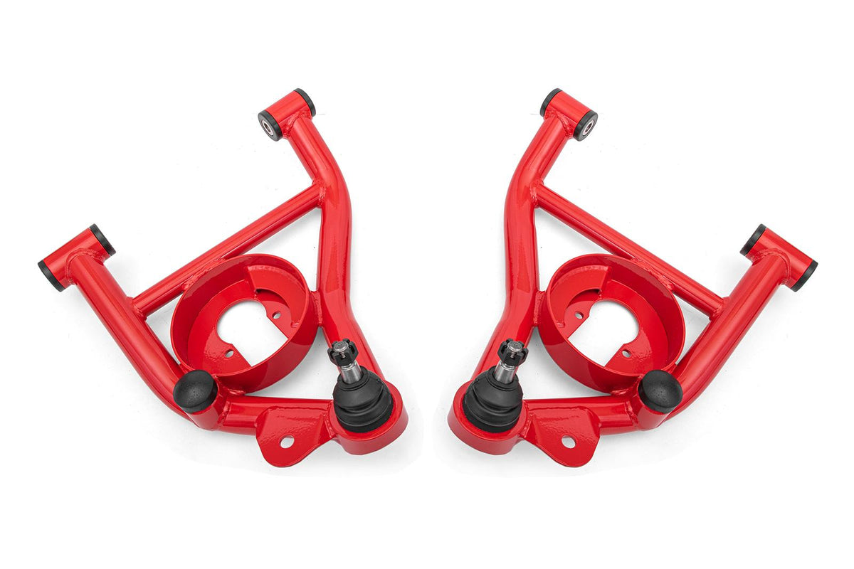 BMR 78-87 GM G-Body A-Arms Lower Delrin Bushings Std Ball Joint - Red - AAL461R