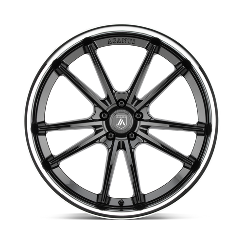 Asanti Black Abl-23 Sigma 20X9 5X112 +35MM Gloss Black W/ Chrome Lip