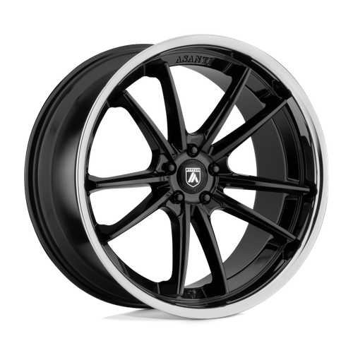 Asanti Black Abl-23 Sigma 20X9 5X112 +25MM Gloss Black W/ Chrome Lip