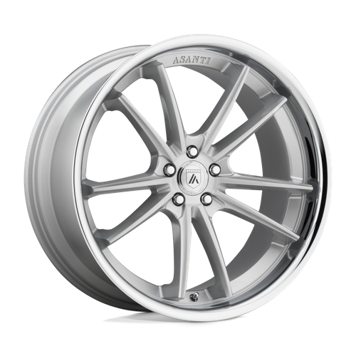 Asanti Black Abl-23 Sigma 20X10.5 5X120 +38MM Brushed Silver W/ Chrome Lip
