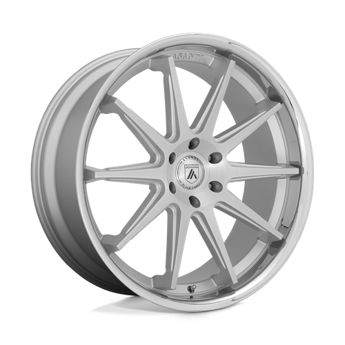 Asanti Black Abl-29 Emperor 22X10 5X120 +30MM Brushed Silver W/ Chrome Lip