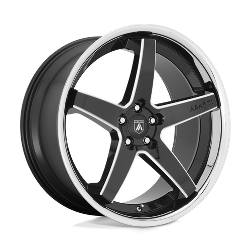 Asanti Black Abl31 Regal 20X10.5 5X115 +20MM Gloss Black Mill W/ Chrome Lip