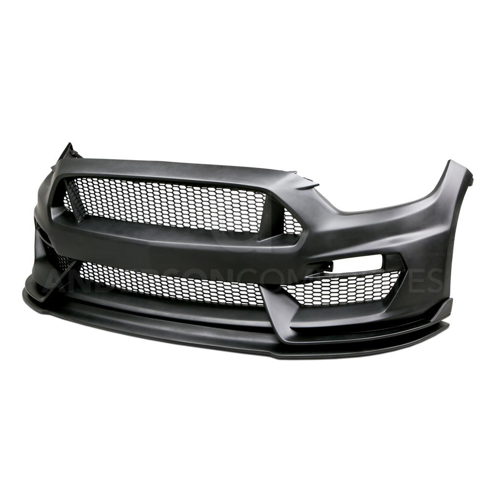 Anderson Composites 15-16 Ford Mustang GT350 Style Fiberglass Front Bumper w/ Front Lip - AC-FB15FDMU-GR-GF