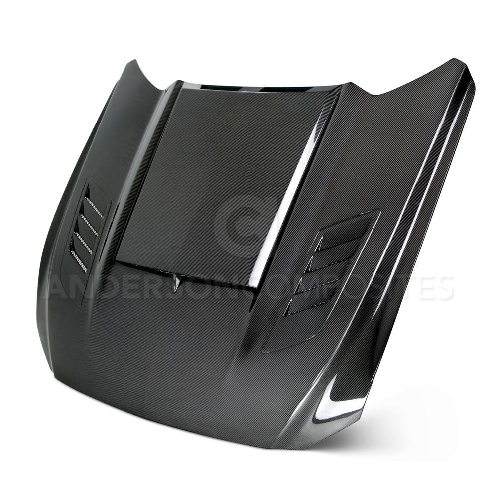 Anderson Composites 15-17 Ford Mustang (Excl. GT350/GT350R) Ram Air Double Sided Hood - AC-HD15FDMU-AB-DS