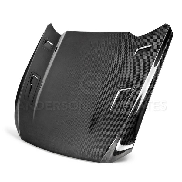 Anderson Composites 15-17 Ford Mustang (Excl. GT350/GT350R) Type-G Double Sided Hood - AC-HD15FDMU-AT-DS