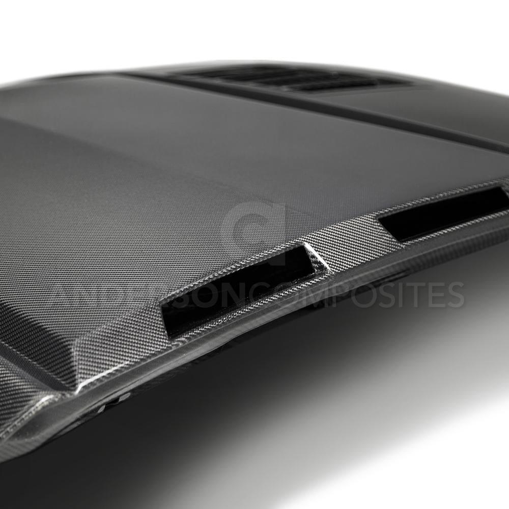 Anderson Composites 2018-2019 Ford Mustang Ram Air Double Sided Carbon Fiber Hood - AC-HD18FDMU-AB-DS