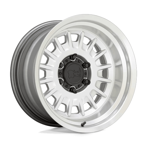 Black Rhino Hard Alloys Aliso 17X8.5 6X139.7 -10MM Gloss Silver W/ Mirror Cut