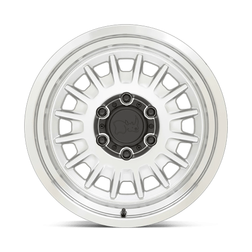 Black Rhino Aliso 17X8 6X114.3 +0MM Gloss Silver W/ Mirror Cut