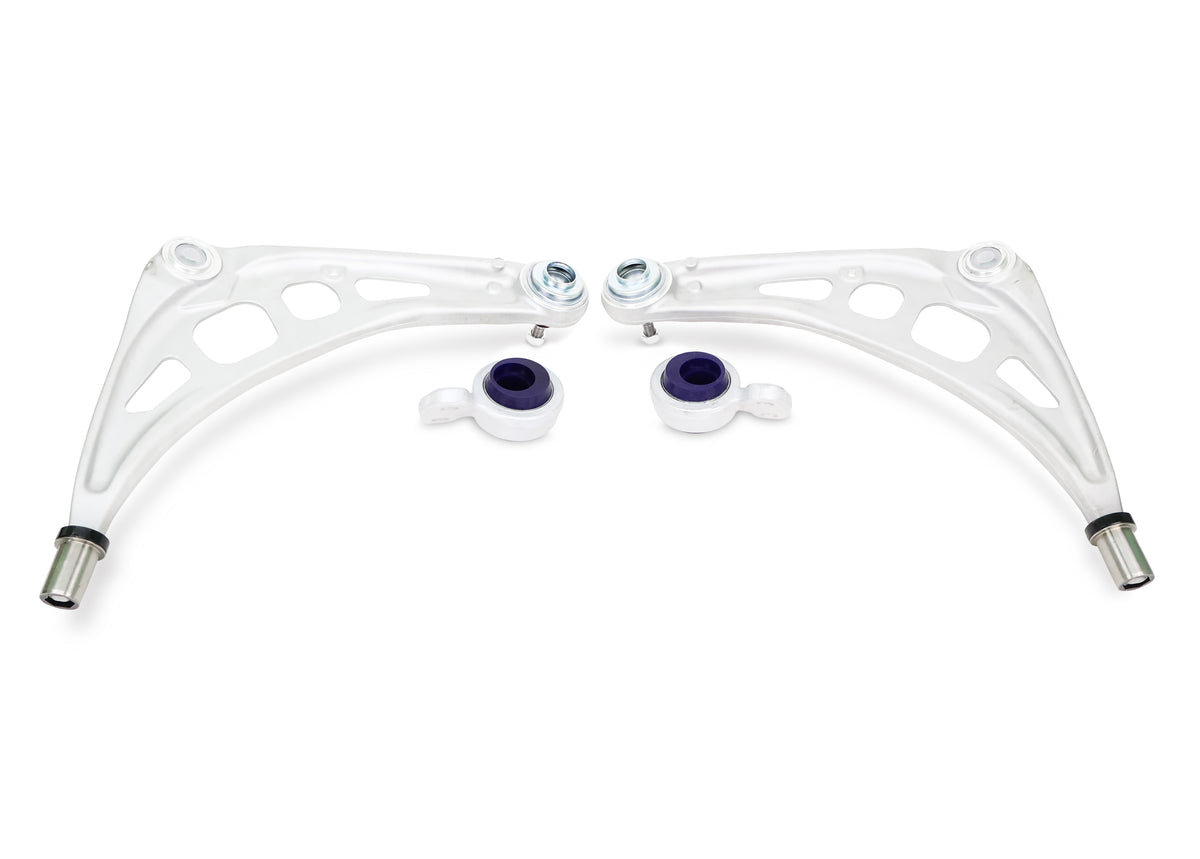 SuperPro - Front Lower Control Arm Set w/ Bushings - Add'l Positive Caster (BMW E36, E85, E86) - ALOY0046XK