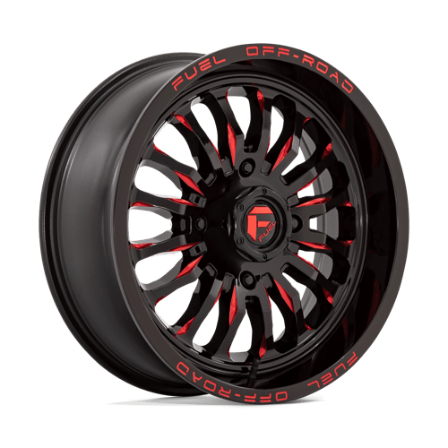 Fuel Off-Road Aluminum Wheels 18X7 Arc Utv D822 Gloss Black Milled W/ Red Tint