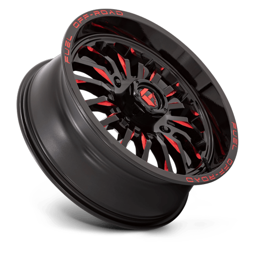 Fuel Off-Road Aluminum Wheels 18X7 Arc Utv D822 Gloss Black Milled W/ Red Tint