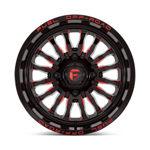 Fuel Off-Road Aluminum Wheels 18X7 Arc Utv D822 Gloss Black Milled W/ Red Tint