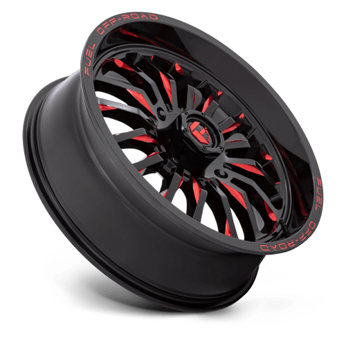 Fuel Off-Road D822 20X7 Gloss Black Milled W/ Red Tint 4x156 +13mm