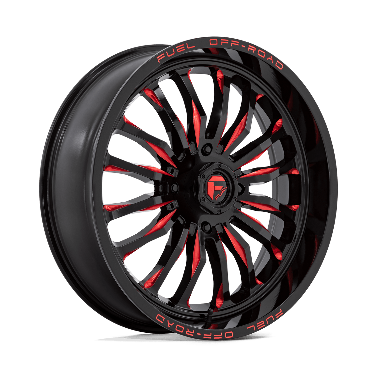 Fuel Off-Road Aluminum Wheels 22X7 Arc Utv D822 Gloss Black Milled W/ Red Tint