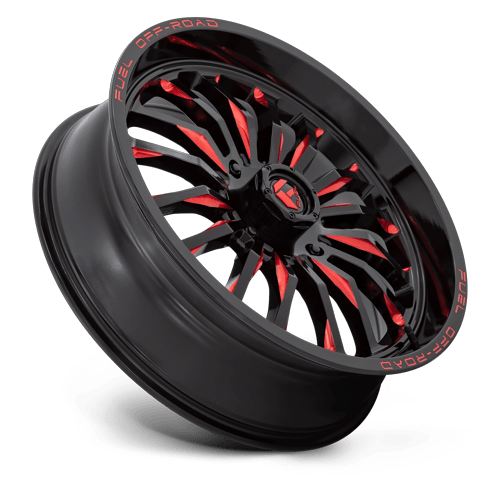 Fuel Off-Road Aluminum Wheels 22X7 Arc Utv D822 Gloss Black Milled W/ Red Tint