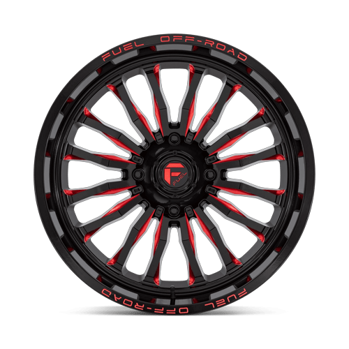 Fuel Off-Road Aluminum Wheels 22X7 Arc Utv D822 Gloss Black Milled W/ Red Tint