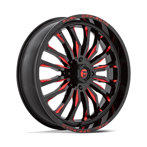 Fuel Off-Road Aluminum Wheels 24X7 Arc Utv D822 Gloss Black Milled W/ Red Tint