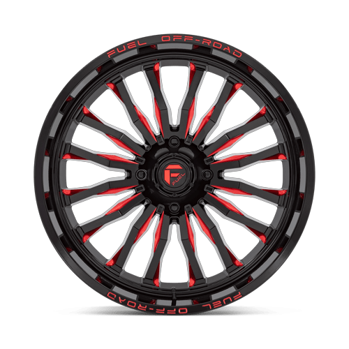 Fuel Off-Road D822 24X7 Gloss Black Milled W/ Red Tint 4x137 +13mm