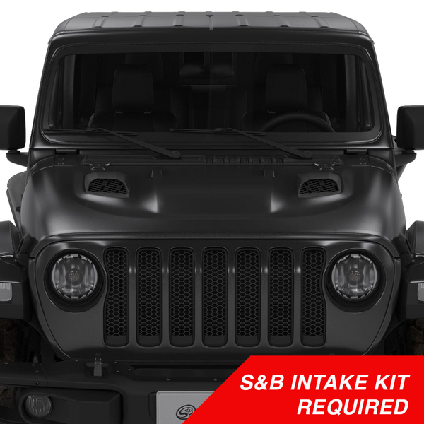 Air Hood Scoops For Jeep Wrangler Rubicon / Gladiator (S&B Intake Required) - AS-1014 by S&B - front view