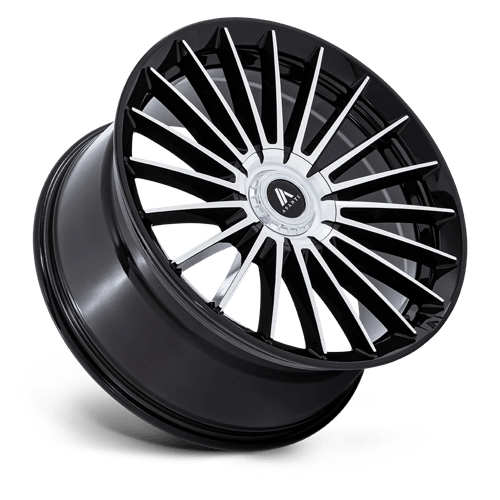 Asanti Black Ab048 Viceroy 22X9 5X108/5X114.3/5X114 +38MM Gloss Black W/ Machined Face
