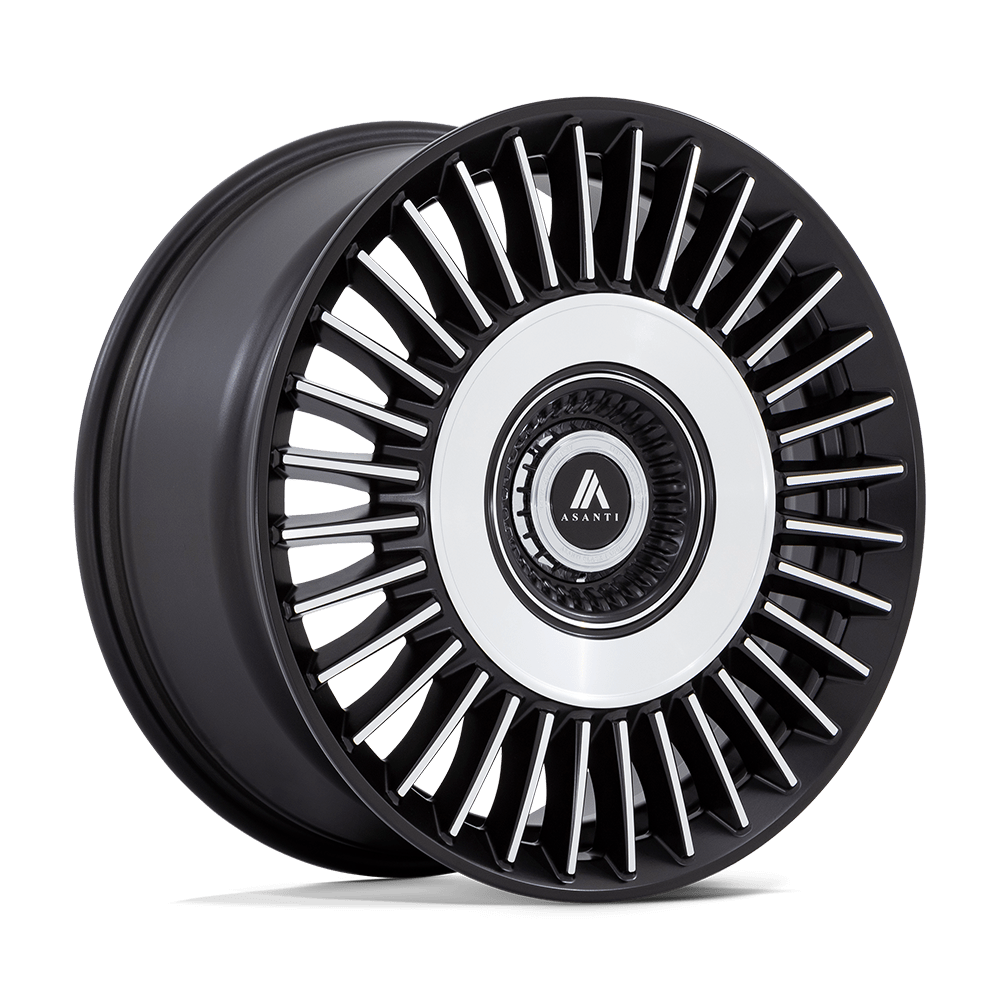 Asanti Black Ab040 Tiara 20X10.5 5X112/5X120/5X120 +38MM Satin Black Bright Mach Face