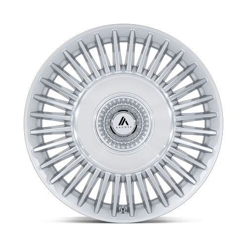Asanti Black Ab040 Tiara 22X10.5 5X112/5X120/5X120 +38MM Gloss Silver Bright Mach Face